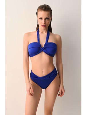 Suwen Martha Boyundan Bağlamalı Straplez Bikini Üst