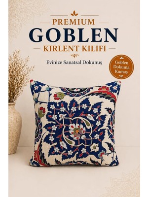 Goblen Mavi Dokuma Kırlent Kılıf