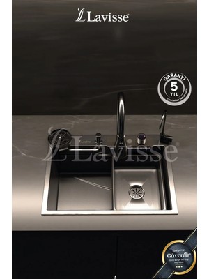 Lavisse 60x45 Bal Peteği Akıllı Mutfak Eviyesi Basket, Sabunluk, Arıtma, Bardak Yıkama Dahil