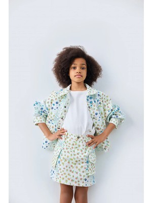 Marvy Little Bloom Gabardin Etek