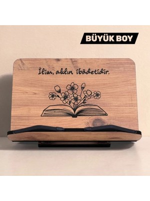 Kitap Okuma Standı Masaüstü Ahşap Rahle | Büyük Boy