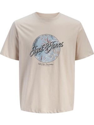 Jack & Jones Jjhonolulu Shape Tee Ss Crew Neck Ln Logolu Erkek Moonbeam Tişört 12288088