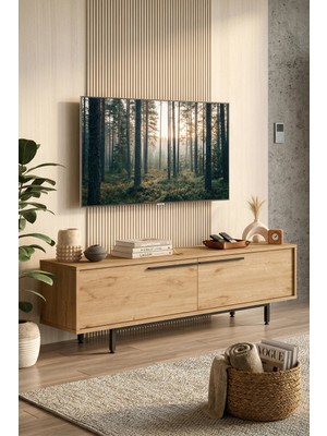 Yurudesign Ocean TV Ünitesi Metal Ayaklı Modern Tasarım Suntalam 160 cm Derinlik 35 cm ON1-S