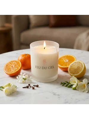 Feu du Ciel Premium Freesia Blossom Mandalina Portakal Limon Kokulu Mum 150 gr