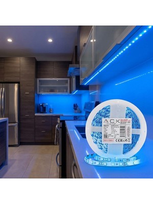 Buffer® Mavi LED Şerit 5m – 60 Led/m 12V 14.4W Güçlü 3 Çipli Işık Şerit LED