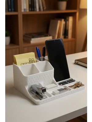 My Craft 3D Telefon Standlı Masaüstü Organizer – Kalemlik, Notluk ve Ofis Düzenleyici