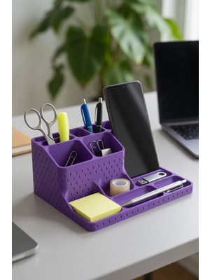My Craft 3D Telefon Standlı Masaüstü Organizer – Kalemlik, Notluk ve Ofis Düzenleyici