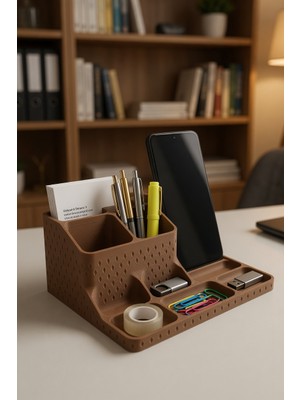 My Craft 3D Telefon Standlı Masaüstü Organizer – Kalemlik, Notluk ve Ofis Düzenleyici