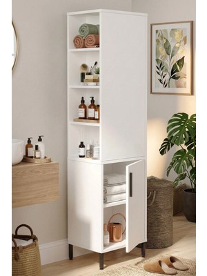 Yurudesign Vitale Çok Amaçlı Dolap Banyo Dolabı Beyaz Vı1-W