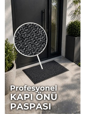 Aquila Antrasit Kapı Önü Paspası 60x90 cm Kaymaz Yıkanabilir Polipropilen Giriş Matı
