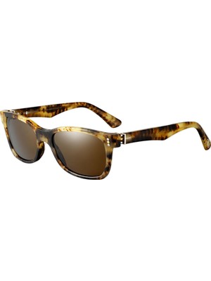 Cartier Cartıer Vıntage Premıère Mıles Havana Brown Kahverengi Unısex Polarize Wayfarer Güneş Gözlüğü