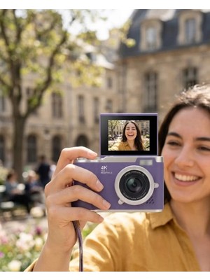 İlk El Grup Ieg™ 4K Dijital Kamera 48 Mp Flip Ekran Vlog ve Fotoğraf Makinesi