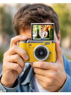 İlk El Grup Ieg™ 48 Mp 4K Dijital Kamera Flip Ekranlı Vlog Selfie Çekim Profesyonel Fotoğraf Makinesi
