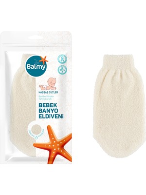 4 Adet Balmy Baby Bambu Bebek Banyo Eldiveni