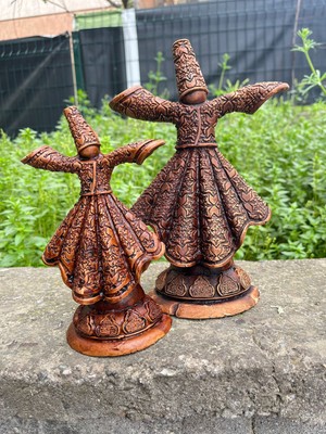"DEKORATİF HEDİYELİK MEVLANA SEMAZEN MASA ÜSTÜ BİBLO MODELİMİZ ) 2li Set