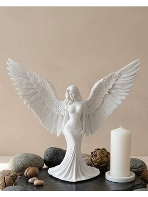Renklime Minimalist Melek Insan Figürlü 3D Heykel Dekoratif Biblo Ev Dekoru