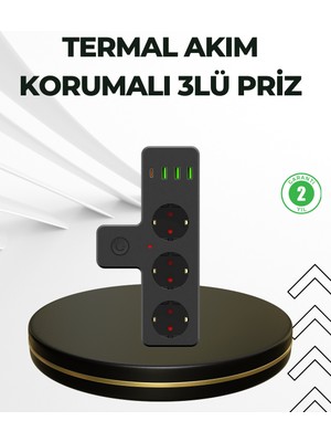 Renklime Masa Üstü Çoklu Priz USB ve Type-C Çıkışlı Güç Dağıtıcı