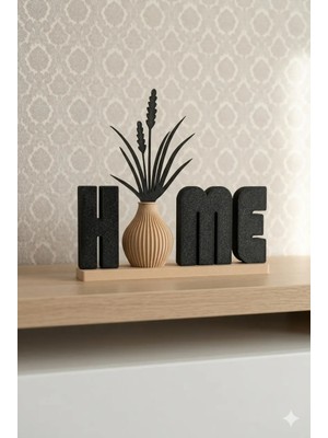 AKT Dekoratif Home Yazılı Biblo Obje - Modern Masa Üstü Dekor - Salon Raf Süsü - Minimalist Ev Dekoru