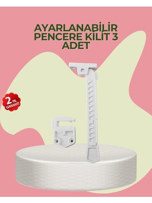Renklime Cam Pencere Açılma Kontrol Kilidi Kolay Montaj 3’lü