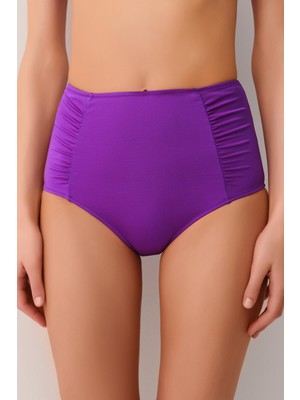 Suwen Yüksek Bel Pileli Bikini Alt