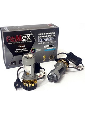Hyundai Accent LED Xenon Kısa Uzun Far Aydınlatma Femex Pro Plus H4 Sellektör Aparatlı  Mercekli