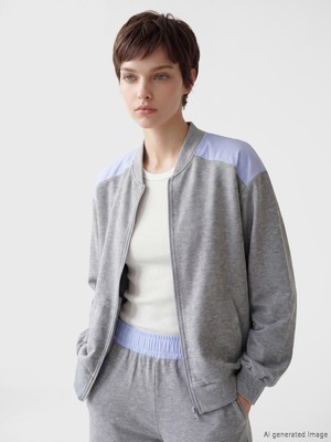 Soulife Kolej Yaka Kadın Fermuarlı Sweatshirt