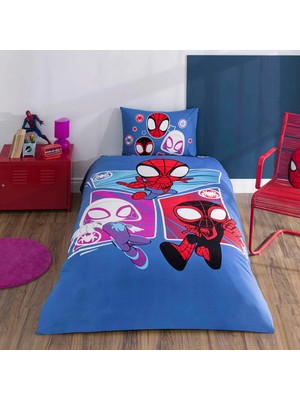 Taç Lisanslı Spidey Adventure Tek Kişilik Pamuk Nevresim Takımı