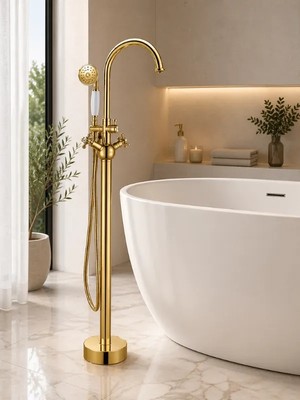 Yedi Yapı Ayaklı Küvet Bataryası-Jakuzi Bataryası Gold