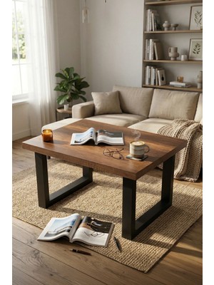 Yurudesign Marken B Ofis Sehpası Metal Ayaklı Barok MN02-BA