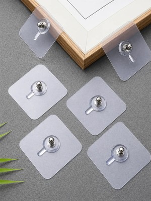 Ecovibe (10 Adet) Süper Güçlü Çerçeve Askısı Vidalı Kanca Yapışkanlı Raf Tutucu Askı