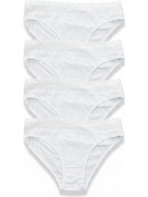 Nicoletta Kadın Külot 5 Li Paket Likralı Pamuklu Geniş Dantel Lastikli