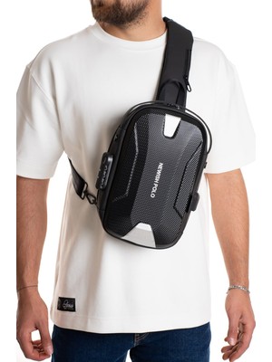 Newish  Erkek Şifreli Kilitli Su Geçirmez Sling Bag 404 Çapraz  Omuz ve Sırt Çantası - NEW404