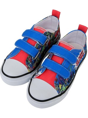 Dogo Unisex Çocuk Vegan Cırt Cırtlı Mavi Sneakers - Warner Bros Dc Villains Tasarım