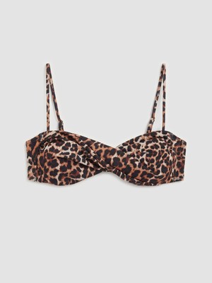Soulife Leopar Desenli Kadın Bikini Üstü
