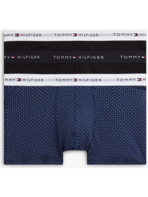 Tommy Hilfiger 3p Trunk Prınt Erkek Kırmızı Boxer - UM0UM03891