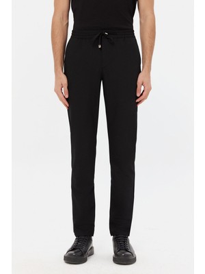 D'S Damat Ds Damat Relaxed Fit (Pilesiz) Siyah Armürlü Jogger Pantolon