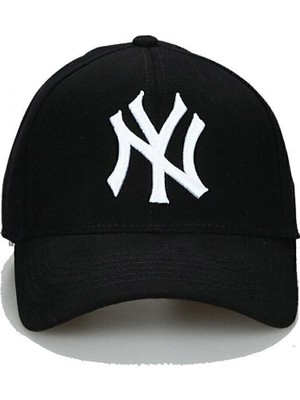 Moda Nokta Ny Yazılı Siyah Renk Şapka Spor Snapcap Unisex