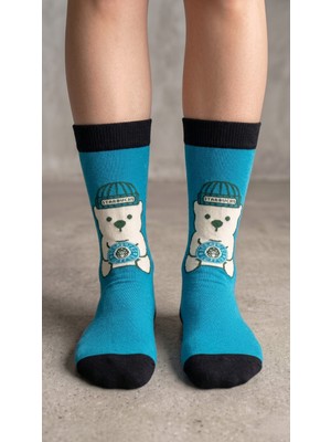 Neşeli Çoraplar Panda Coffee Renkli Unisex Çorap