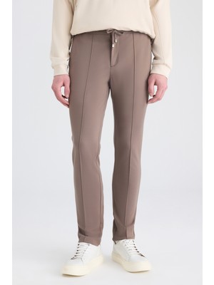 D'S Damat Ds Damat Slim Fit Vizon Düz Örgü Jogger Pantolon