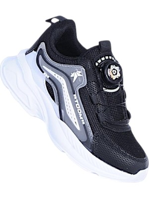 Ayakcenter Toom 011 Siyah Akıllı Bağcıklı Erkek Çocuk Spor Ayakkabı