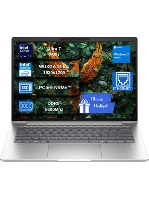 Hp Probook 4 G1I Al Intel Ultra7 255U 32GB Ddr5 2tb SSD Intel® Grafik IPS 300 Nits 14"inç 1920 x 1200 WIN11HOME Taşınabilir Bilgisayar HD21PDETPCB10