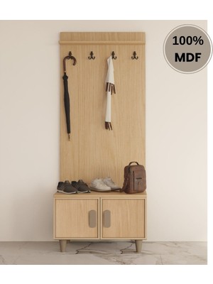 Comiet Karanfill Mdf Ayaklı Tasarım Askılıklı Portmanto Ayakkabılık
