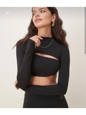 Nike Zenvy Dri-Fit Ls Shrug Top Women's Siyah Kadın Bolero / T-Shirt HJ1861-010