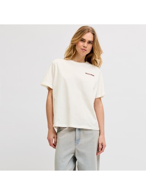 Jack & Jones Kadin Sirt Baskili Kisa Kollu Tisört - Blomma