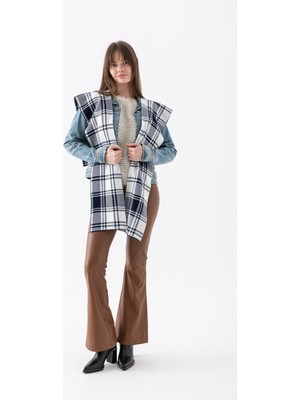 Osmanlı Triko Kare Parçalı Patchwork Atkı-Spor Triko Örme Omuz Atkısı-Boho Şal - Atkı