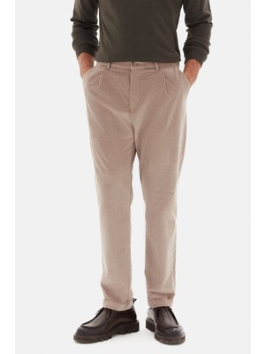D'S Damat Ds Damat Comfort Fit Vizon Fitilli Kadife Kumaş Pantolon