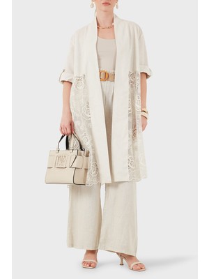 Viadante Via Dante % 100 Keten Dantel Detaylı Kimono Ceket Bayan Ceket 6909330