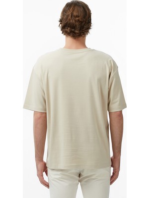United4 Unıted4 Regular Fit Erkek Krem T-Shirt.tas