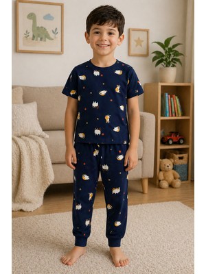 Beniizle Desenli Erkek Çocuk Pijama Takım