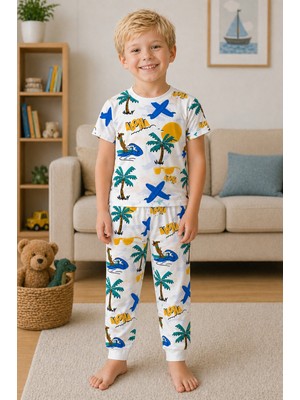Beniizle Desenli Erkek Çocuk Pijama Takım